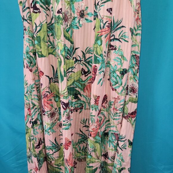 H&M Floral Tropical Print Midi Dress With Adjustable Straps Size S 100% Cotton W - Picture 8 of 9
